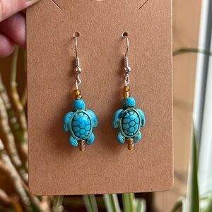 Blue Turtle Earrings